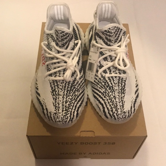 NEW DS Adidas Yeezy Boost 350 V2 “Zebra”, sz 9 - Picture 2 of 7